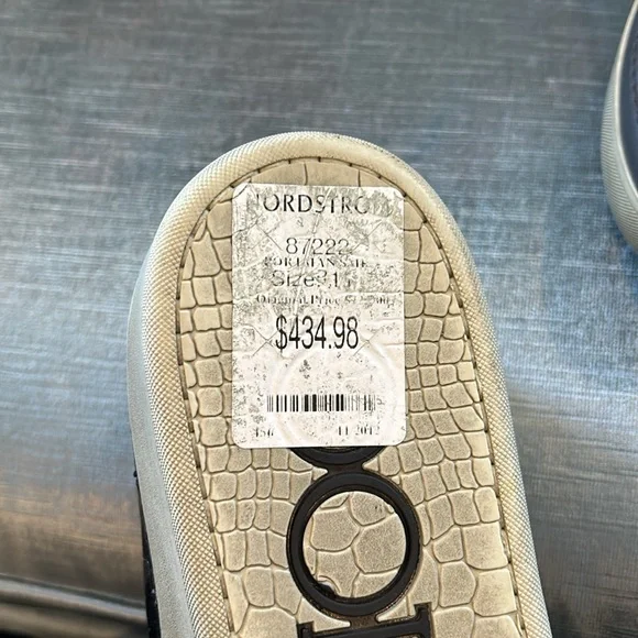 Men’s Jimmy Choo Brown Embossed Leather Croc Sneakers-sz 11 - Picture 5 of 9